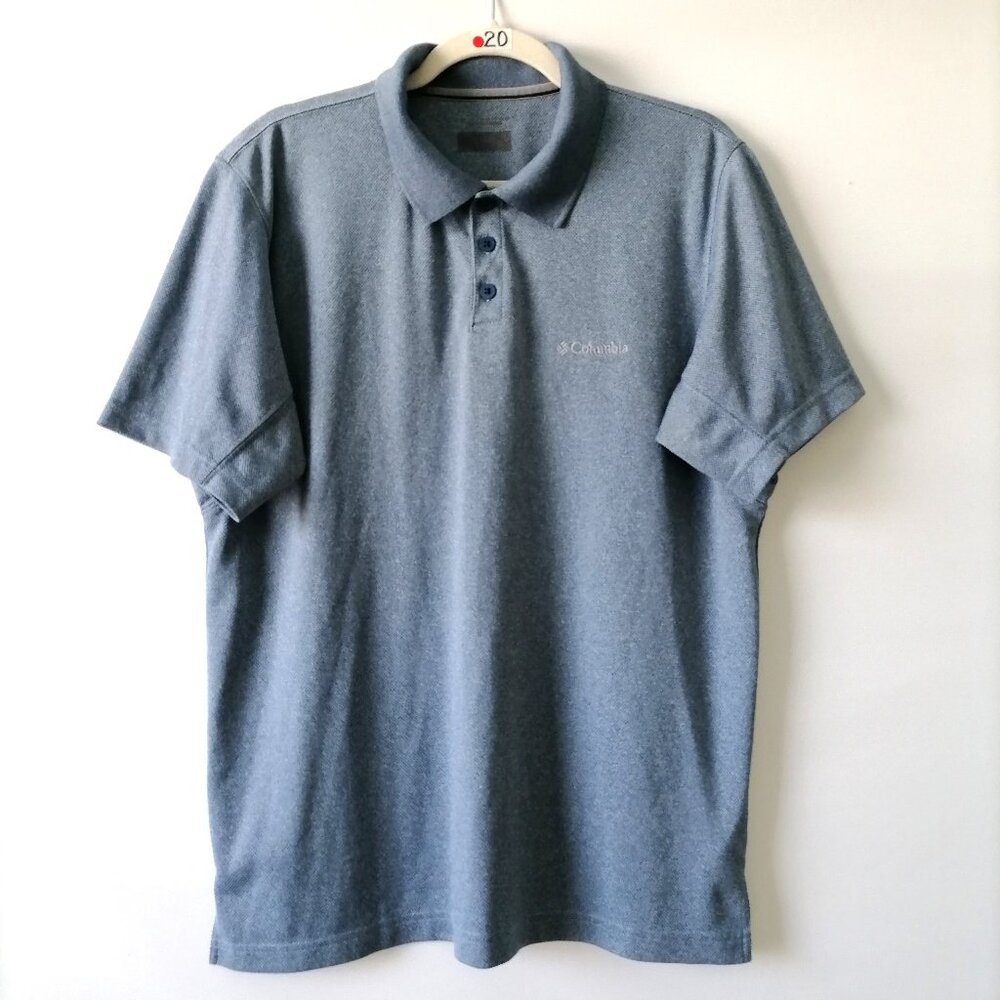 Columbia Mens Blue Short Sleeve Collared